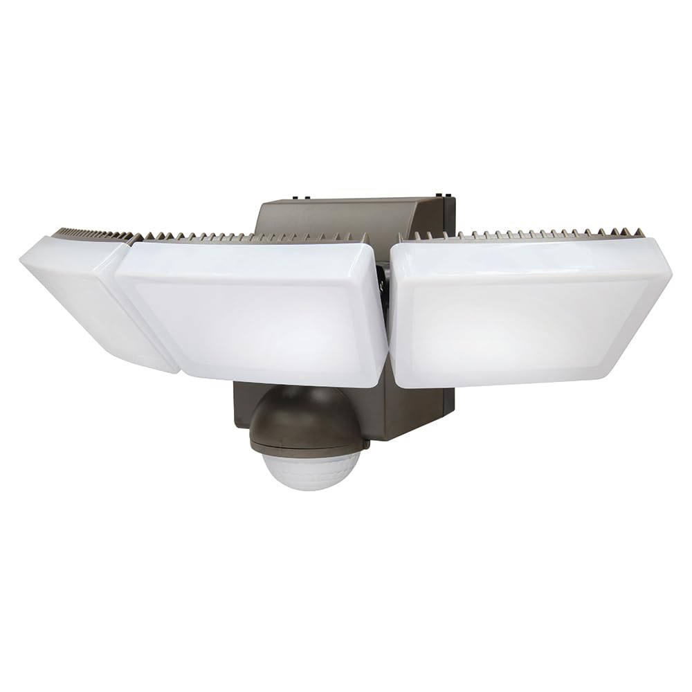 Iq Group Bronze Iq Triple Spot Pir Battery Operated Security Light - Outdoor Security Wall Light - Exterior Battery Operated Pir Motion Sensor - 1200 Lumen Led Triple Spot (Single), 1200 Lumens, Lb1912-Bz