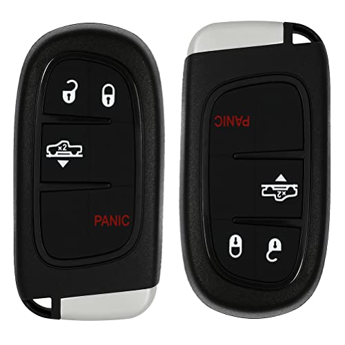 KEYALL 2 Pack 4 buttons Remote Control Car Key Fob 2014-2018 for Ram 1500 3.0L,2013-2018 for Ram 1500 3.6L GQ4-54T,GQ454T,68159656,68159656AG,68159656AF