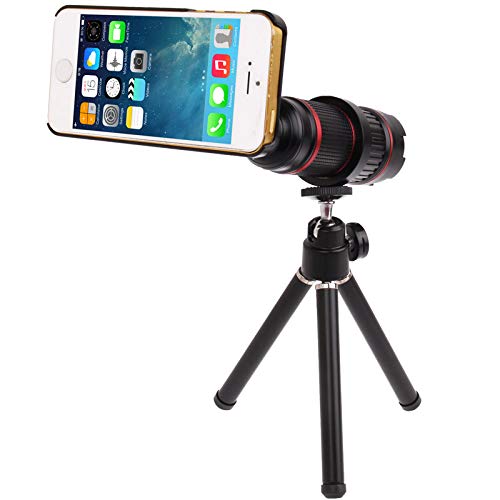 Phone lenses Mcy Khama 4-12X Zoom Mobile Phone Telephoto Lense for iPhone 5 & 5S(Black)