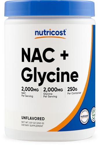Nutricost NAC + Glycine Powder (250 Grams) Unflavored Gluten-Free