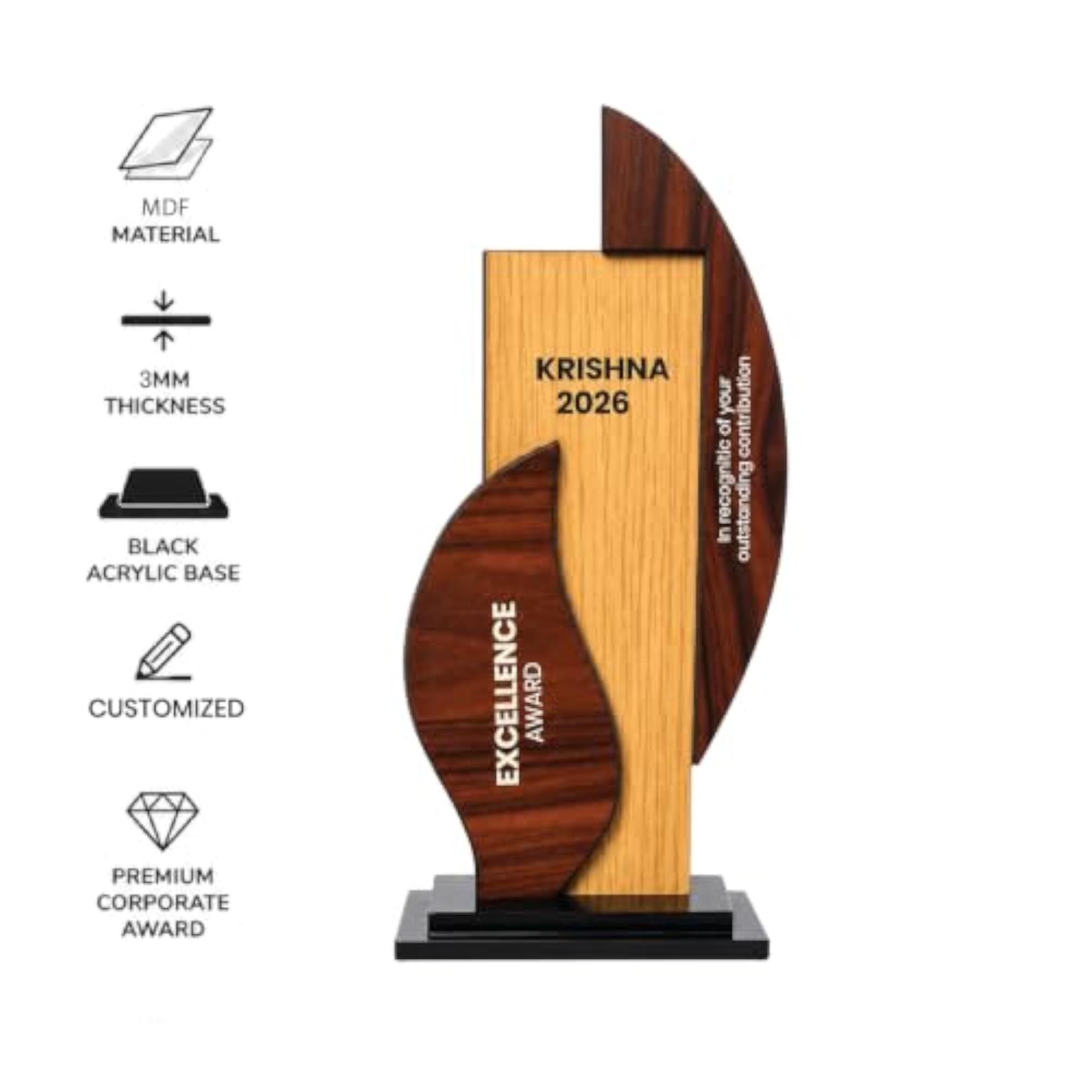 Personalised Award Trophy, Acrylic Corporate Gift