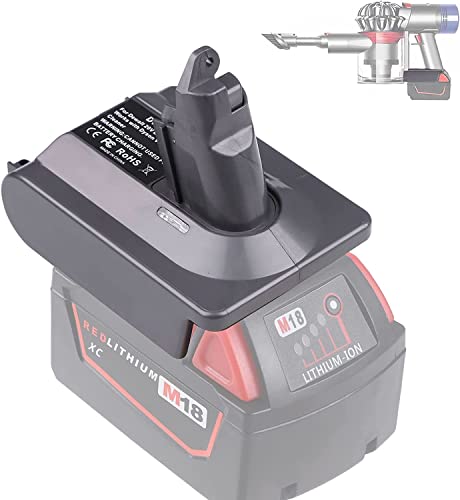 Eid Replacement For Dyson V6 Battery, Mil18V6 Adapter For Milwaukee M18 18V Battery Work On Dyson V6 Vacuum Cleaner Dc59 Dc61 Dc62 Dc72 Sv03 Sv04 Sv06 Sv09 Animal Cordless Stick Vacuum Cleaner #TOP5