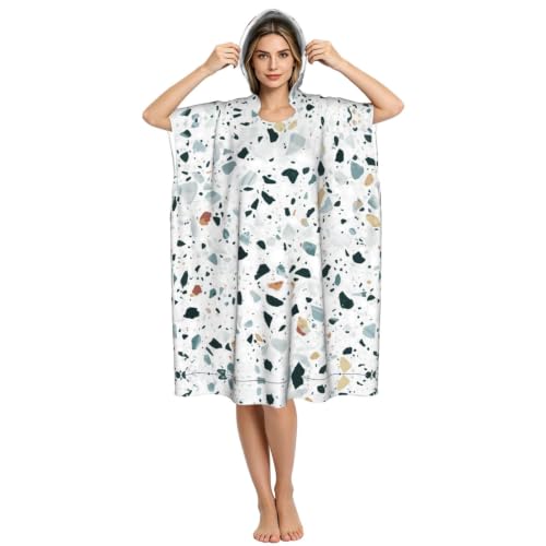 Peignoir à capuche léger imprimé blanc adulte pour la plage