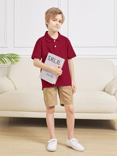 Image of OHD 3 Pack School Uniform for Boys Polo Shirt Cotton Uniform Shirts for Boys Kids School Clothes 3-14 Years