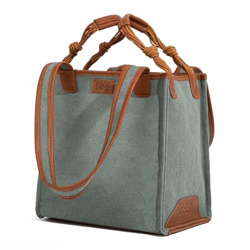Image of Montana West x Lee Canvas Tote Bag for Women Square Shoulder Handbag with Multiple Pockets for Work and Travel