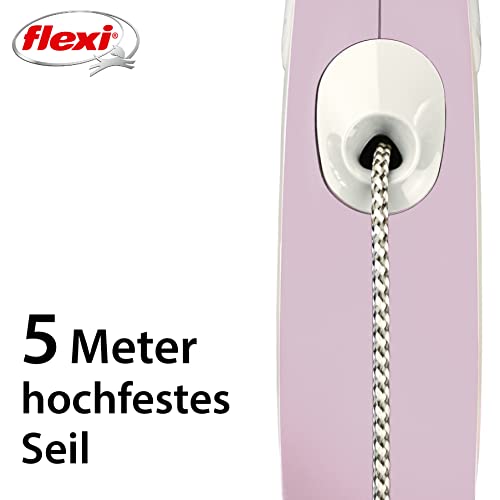 flexi Hundeleine, ausziehbar mit weichem Griff, 3 m / 5 m / 8 m / 8 m / 8 - 20 kg, small, rose