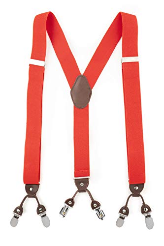 Image of The Tie Hub Booster Red Clip On Suspenders For Men