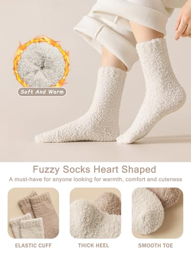 Ginmewrae Womens Fuzzy Socks Warm Cozy Fluffy Thick Plush Winter Slipper Socks Stocking Stuffer Gifts for Women4