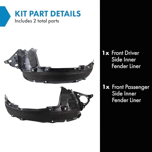 Image of TRQ Front Inner Fender Liner Set Compatible with 2020-2022 Honda CR-V HO1248199 HO1249199