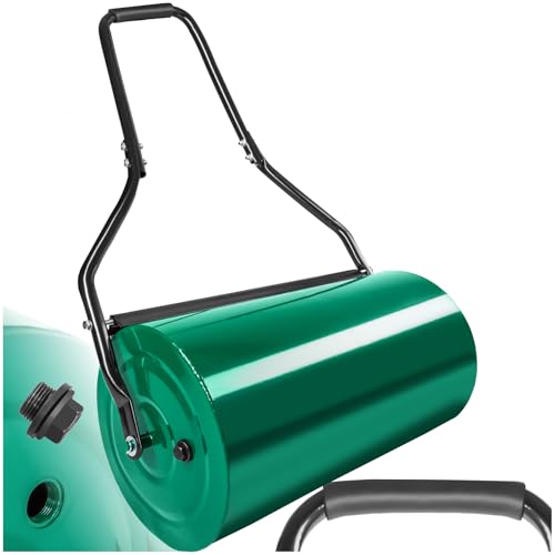 TecTake Rodillo de Césped de Metal 60 cm Ideal para Remover la Tierra para Plantas y Plantar Semillas Huerto, Rodillo Compactador Tierra, Mango Acolchado, Decoracion Jardin Exterior - 50 litros