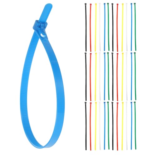 NOLITOY 100 Piezas Bridas de Nailon Ajustables para Gestión de Cables Cierre Autoblocante Resistentes para Uso Interiores y Exteriores Electrónica y Automoción