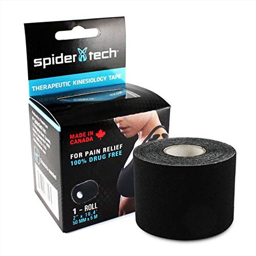 Yoga Y Pilates, Sports Paquete de 6 Kinesiology Tape CAD Spidertech 2”. Cinta Kinesio 5cm x 5m 6PACK (NEGRO)
