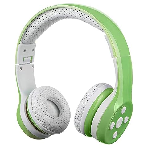 hisonic Kinderkopfhörer Bluetooth, Leicht Kopfhörer für Kinder mit Laustärkebegrenzung Gehörschutz & Musik-Sharing-Funktion, Eingebautes Mikrofon und 15 Stunden Spielzeit.(Grün) Cover