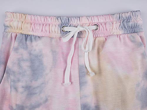 Eosiedur Women's Tie-Dye Set 2 Piece Outfits Autumn - Loose Casual Two Piece Tracksuits Set Pink & Gray, Xxl #TOP4