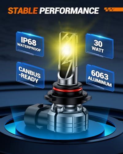 Image of SEALIGHT F1A H10 9145 LED Fog Light Bulbs Yellow, 10000LM H10 /9045 /9040 /9140 /9145 Fog Light Bulbs, 600% Super Brightness, 3000K Yellow Light, Non-polarity, Pack of 2