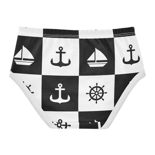 Nautical Black White Checkerboard Little Girl Panties Toddler Girls Underwear Cotton Pattern Underpants Briefs 2t2