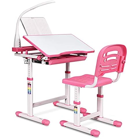 GYMAX Adjustable Children's Desk Chair Set Cover
