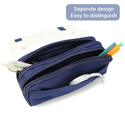 Image of Cute Astronauts Pencil Case for Kids,Kawaii Girls Pencil Pouch with Compartments,Stress Release Pencil Bag for Elementary Students(Blue), JieYaBiDai-007