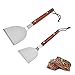Produktbild 2 Stücke BBQ Spatel Grillspachtel aus Edelstahl Bratenwender Teppanyaki Spatel BBQ Pfannenwender Griddle Spatel Pfannenwender Spachtel mit Holzgriffen für Teppanyaki, Burger, Steak (2 Größen)