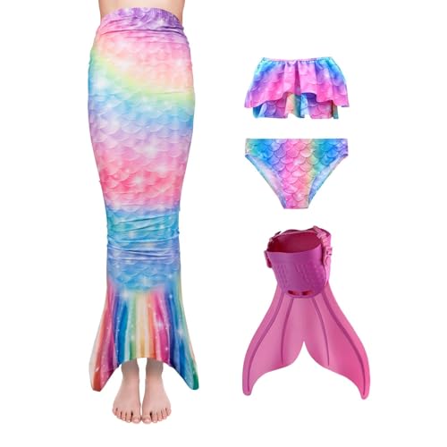 DNFUN Monofin with Girls Bathing Suit
