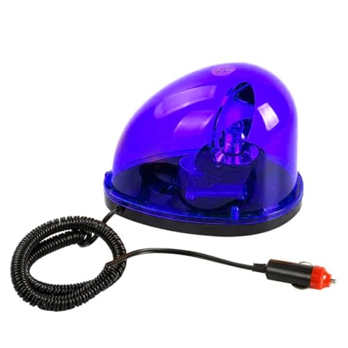 回転式警告灯 回転灯 電球タイプ 12V/24V 5W 非常ライト マグネット式 取付簡単 IP65防水 極端な天気で使用可能 視認性 作業灯 安全 誘導 銀行 防犯 警告灯 工場 建設現場 公共の場所に適応 (ブルー)(12V)