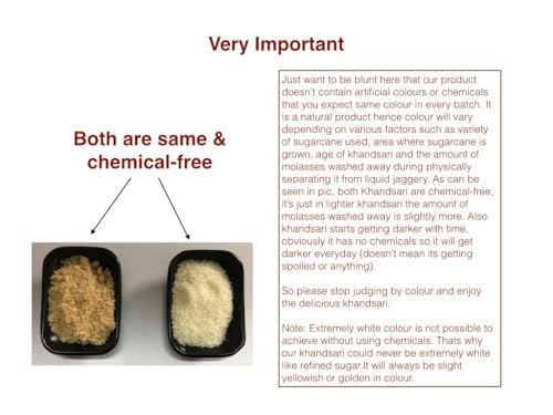 Image of Kolhu Natural Khandsari Sugar (2KG (Pack of 4, 500g Each)) [Raw Sugar, Desi Khand]