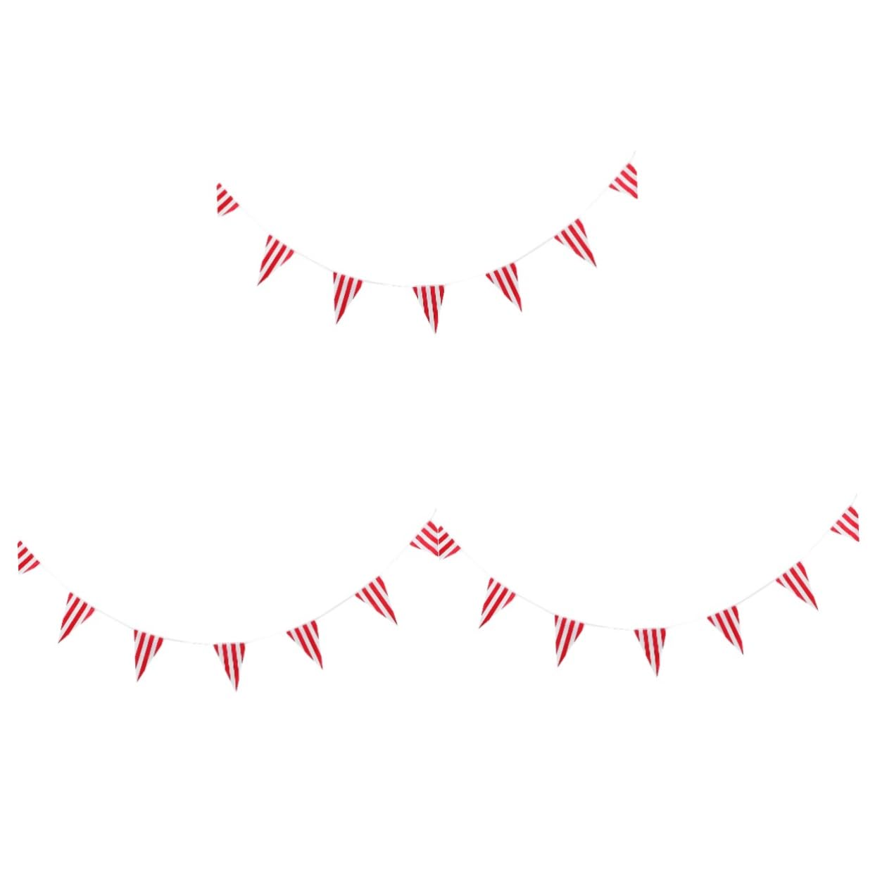 Toyvian 3juegos Banderín De Fiesta De Carnaval De Rayas Rojas y Decoración De Bunting Para Bodas Cumpleaños y Celebraciones Metros