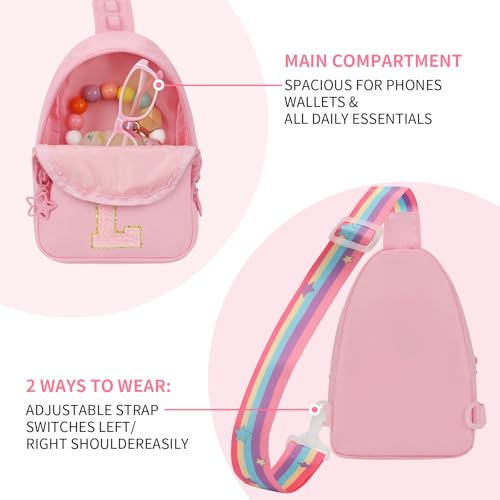 Sling Bag for Girls,Initial Crossbody Bags-Small Pink L by OCHEAL - Used condition - Image 2
