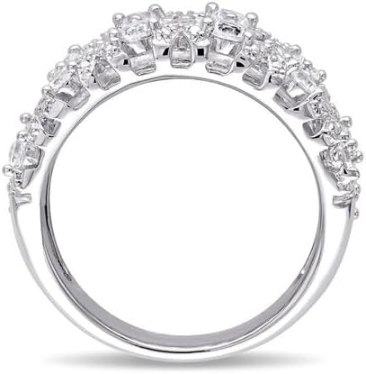 Jewels by Parijaat 0.60 CT Round Cut Created White Diamond Prong Set Wedding Engagement Ring In 14K White Gold Plated 925 Sterling Silver Gift for Womens