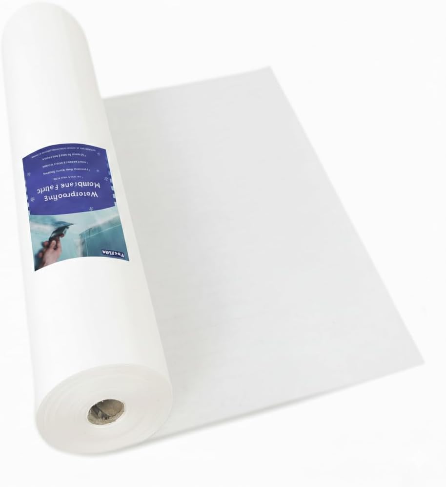 3.3 Ft x 115 Ft Waterproofing Membrane Fabric, Reinforcing Anti Fracture Geo Textile Mesh Drywall Tape, Liquid Waterproof Membranes Roof Tape for Shower Wall, Seams, Joints