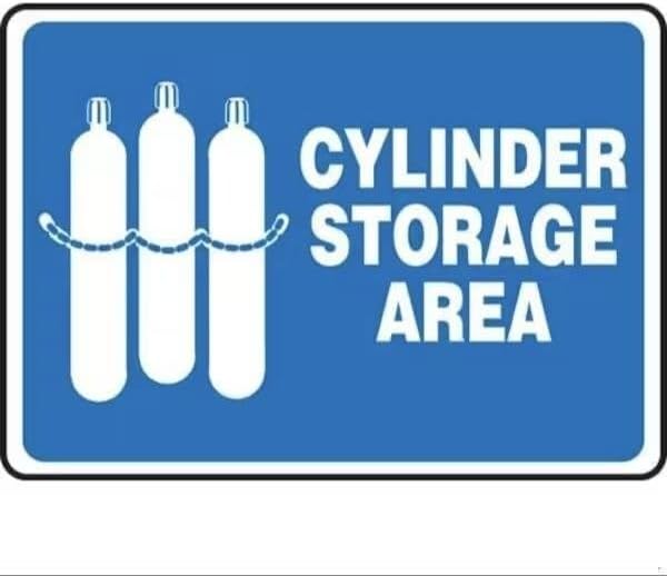 SAFETY SIGN CYLINDER STORAGE AREA, Mfr: MCPG520XL-A