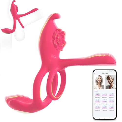 Anillo vibrador para pene con clítoris, estimulación de testículos, anillo vibrador, juguete sexual para parejas con 9 modos de vibración, juguete sexual para hombres, juguete sexual erótico para