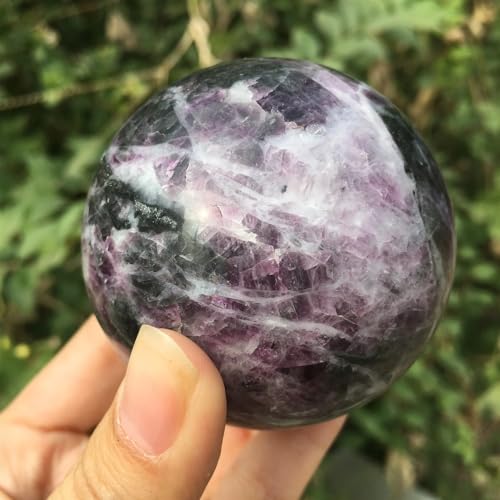 Lépidolite authentique en sphère violette de 7cm objet de luxe - 2