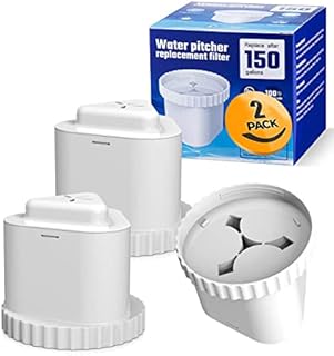 Pitcher Water Filter Replacement, Compatible with Epic Pure Water Pitcher or Dispenser | BPA Free. Removes Fluoride, Chlorine, Lead, Odors, Also Fit Seychelle and Aquagear Water Pitcher, 2-Pack