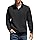 COOFANDY Sweatshirts for Men Quarter Zip Sweatshirt Regular Fit Winter Sweater Polo Long Sleeve T-shirt Top Quarter-Zip Pullover with Pocket Black L