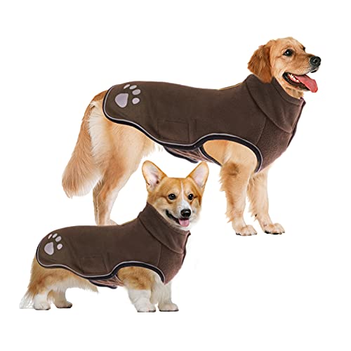 Letsqk Winter Dog Jacket, Winter Coats For Dogs, Reflective Dog Jacket For Small, Medium, & Large Dogs, Wind-Proof Water-Proof Dog Cold Weather Coat Dog Sweater Brown Xl #TOP11