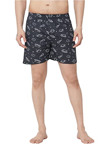 Image of Men's Cotton Printed Boxer Shorts (Men-Rocket)