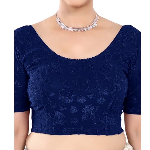 Image of Stay On Trend: Fashion Readymade Blouses for Women,Round Neckline Terry Jacquard Fabric.