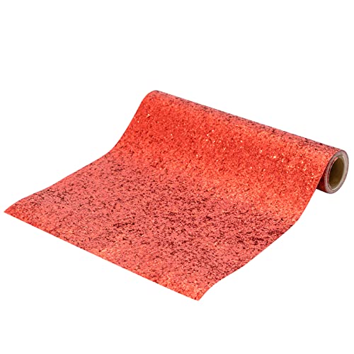 Horeca Collection 1 Unidad de Camino de Textil. Mesa Rojo Glitter de 0,30 x 1,5 m con Temática Navideña. Camino de Mesa Navidad, 100% Reciclables Celebraciones y Eventos.