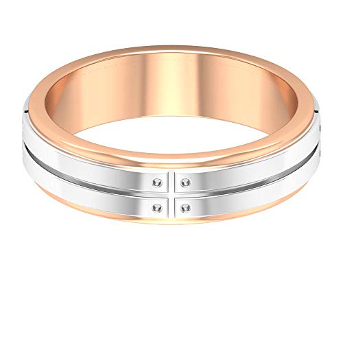 メンズ婚約指輪ツートーンゴールドリングユニークな結婚指輪シンプルなアニバーサリーリング刻印され