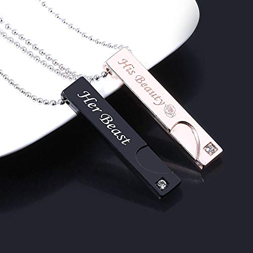 JENPECH Colar com Pingente de Strass, Corrente de Clavícula, 2 Peças Combinando com Pingente de Barr