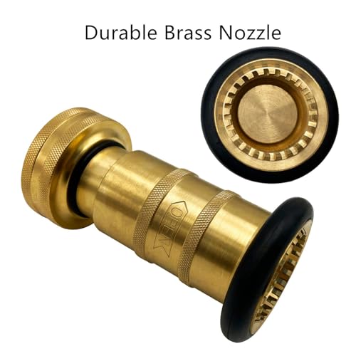 Image of SAFBY Fire Hose Nozzle Brass Fire Equipment Spray Jet Fog (1.5 inch NPT /NPSH)
