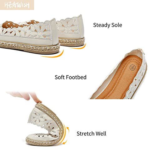 Heawish Women’S Ballet Flat Daisy Round Toe Dress Shoes Casual Slip On Rope Loafer thumb #3
