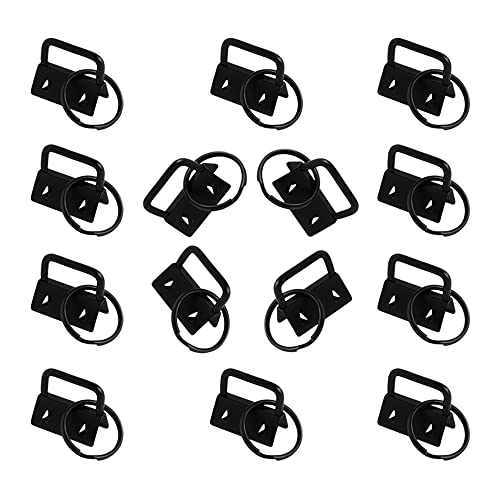 Schlüsselband Rohlinge, Wristlet Hardware, für DIY handgemachte Lanyards, Dekorationen, Schwarz, 40 Stück