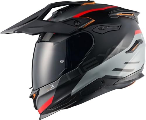 Nexx Y.TRAVL Quest Dual Sport Motorradhelm, Schwarz/Rot, LG