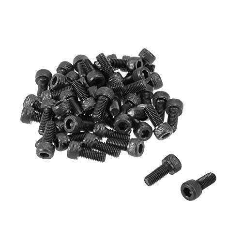 uxcell® M5 x 12mm 12.9 Alloy Steel Hex Socket Head Cap Screws Bolt Black 50pcs