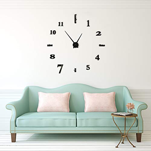 Cozroom Large Black 3D Frameless Wall Clock Stickers Diy Wall Decoration For Living Room Bedroom #TOP8