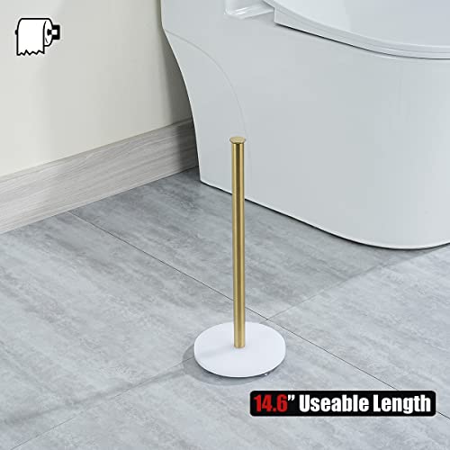 Jqk Toilet Paper Storage Stand White Gold, 304 Stainless Steel Tissue Reserve Holder Dispenser For Bathroom, Brushed Gold, Tps180-Wg #TOP4