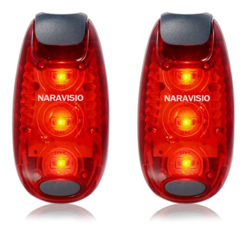 Naravisio Juego de 2 luces LED intermitentes para la escuela, luz de seguridad, luz de seguridad, luz de paseo, luz para mascotas, para niños, mochila, perros, gatos, corredores, rojo Cover