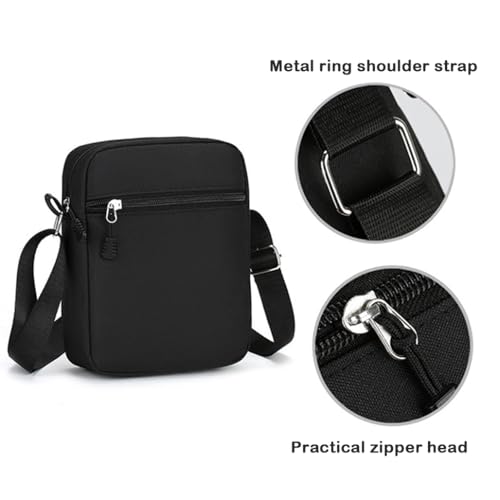 شنطة يد وكتف للرجال من بيجثري، شنطة صغيرة للرجال، شنطة كروس بودي للسفر، شنطة كروس للجوال، شنطة كتف كاجوال، شنطة كتف كاجوال مع حزام كتف قابل للتعديل ومقصورة، أسود